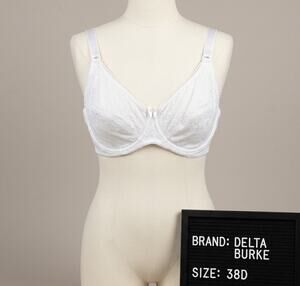 Sexy Delta Burke Bra Size 38D Unlined Underwire White
